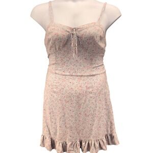 90s‎ Mini Babydoll Floral Dress Light Blue XL